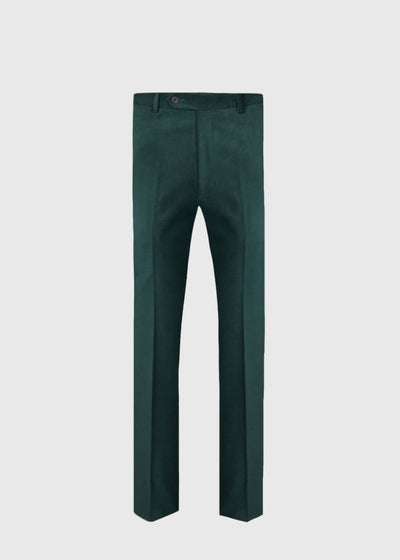 Horizontal Cotton Corduroy Trouser - Bottle Green - Trouser