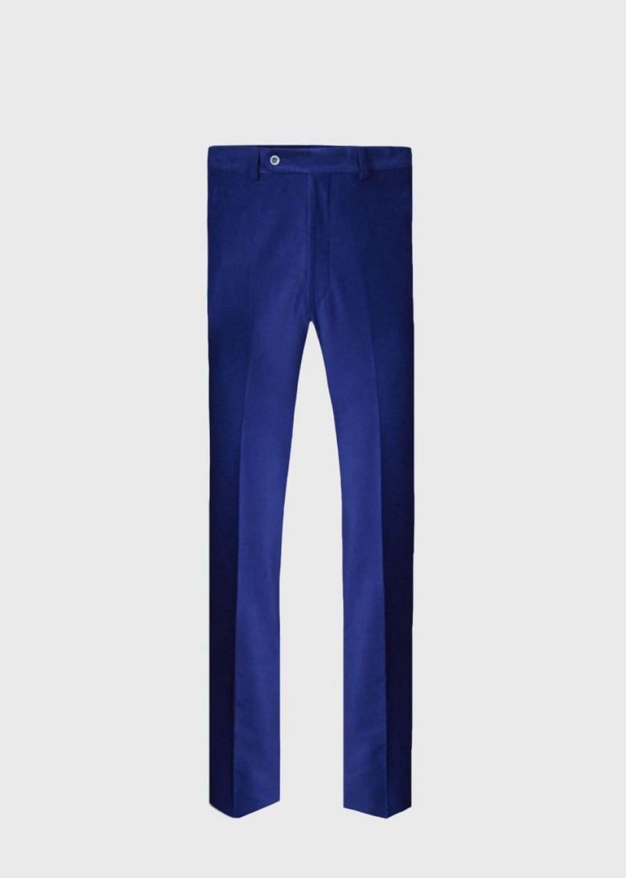 Horizontal Cotton Corduroy Trouser - Royal Blue - Trouser