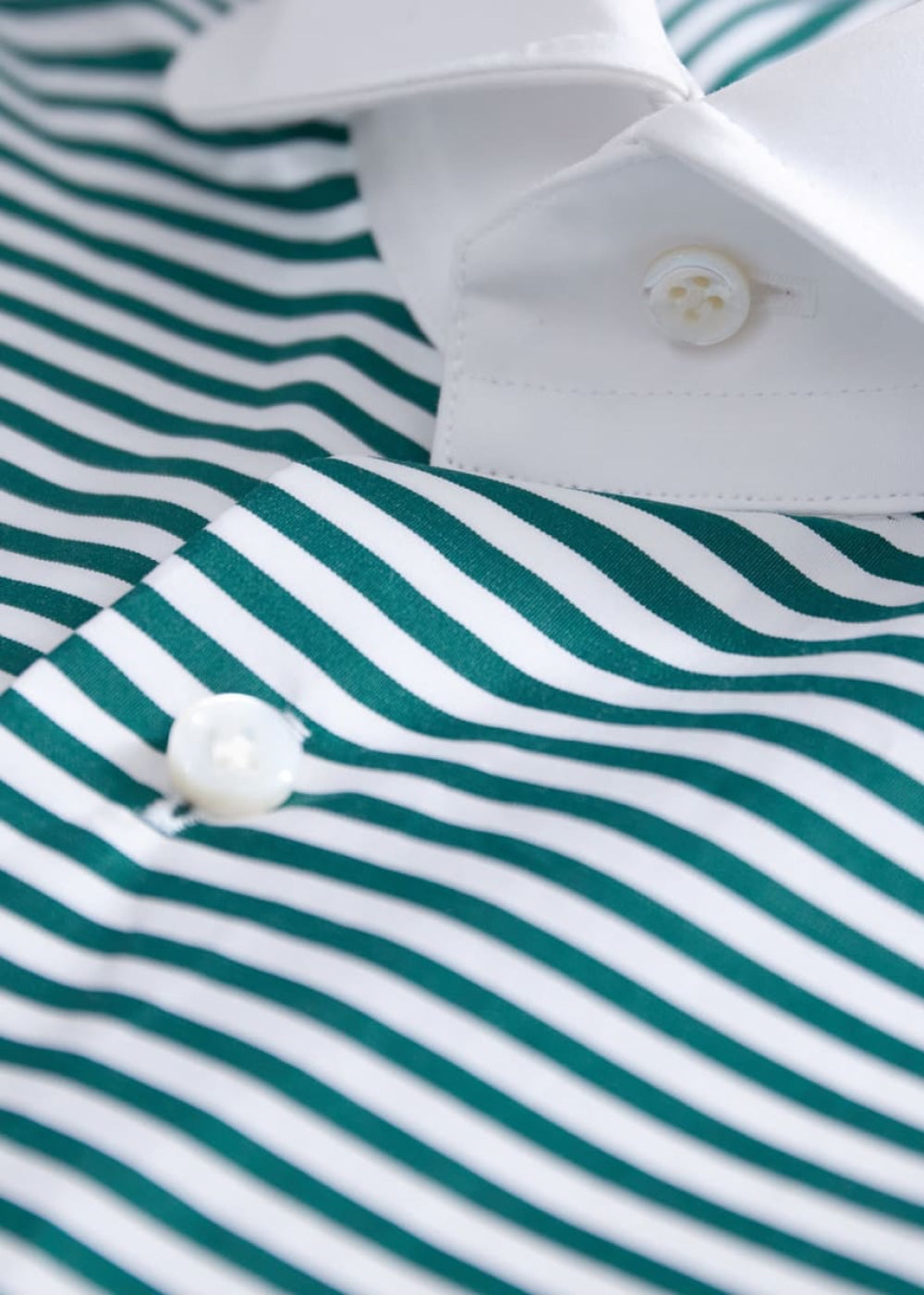 Horizontal Stripe Dress Shirt - Green/White - 15.5 (35 Sleeve) - Dress Shirt