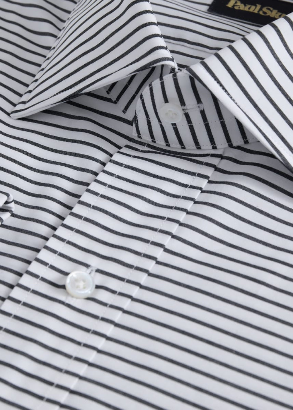 Horizontal Stripe Shirt - Black/White - Collared Shirt