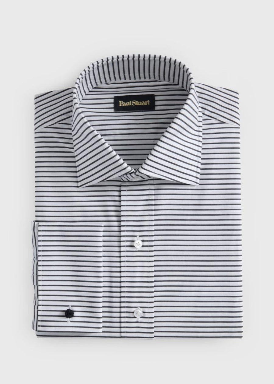 Horizontal Stripe Shirt - Black/White - Collared Shirt