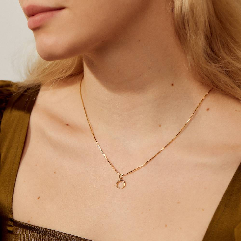 Horn Charm Necklace - One Size - Necklace