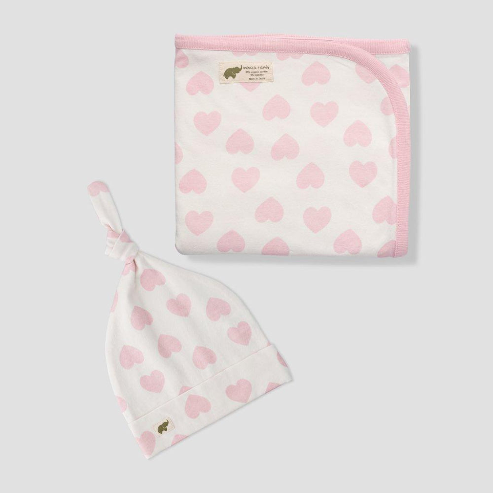 Hospital Cuddle Box - Pink Full of Heart - One Size - Blanket