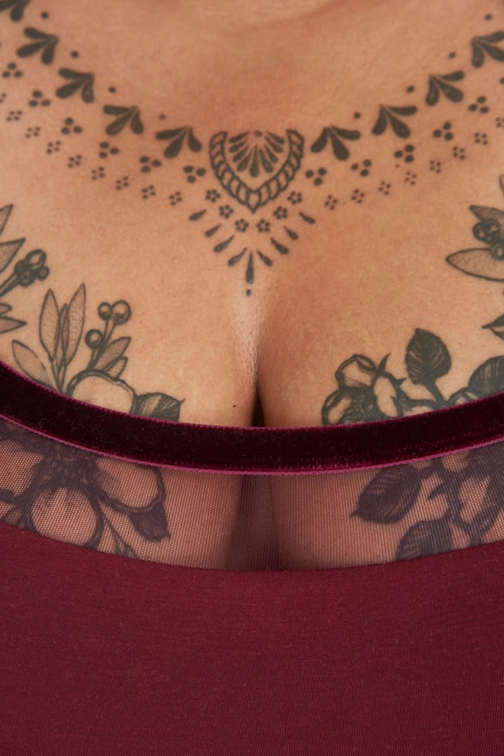 Hot Don’t Touch Strappy Bodysuit - Burgundy - FINAL SALE - 3XL/4XL - Bodysuit