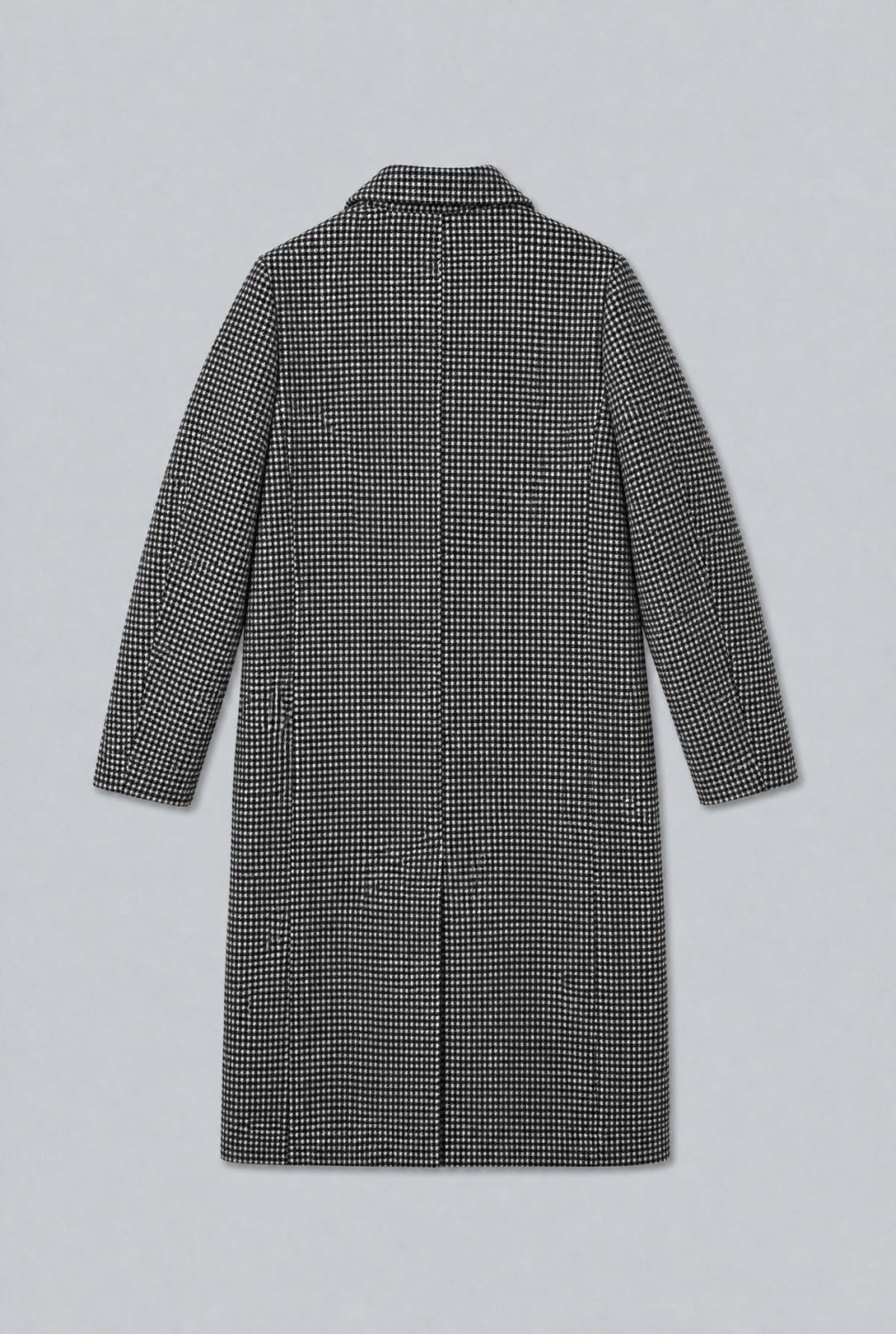 Houndstooth Double Breasted Coat - Black/White - Coat