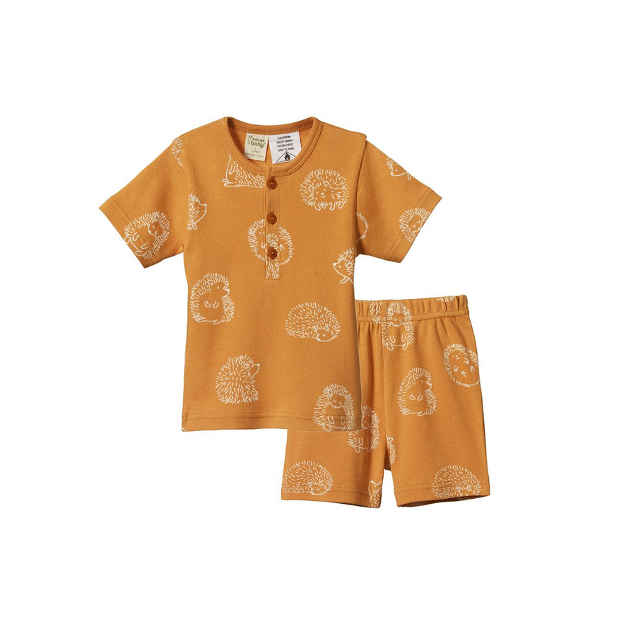 Short Sleeve Pajama Set - Happy Hedgehog Sleepwear Print Sleepwear Nature Baby 