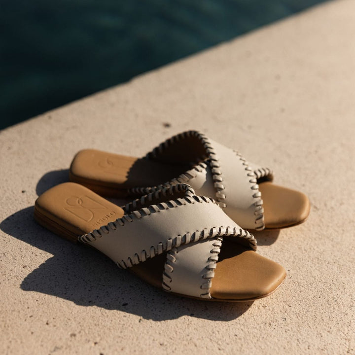 Catalina Sandal Whipstitch - Pearl