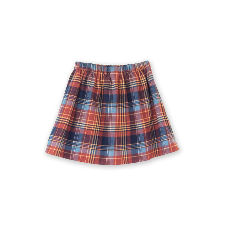 Girls Coral Skirt - Rust Plaid