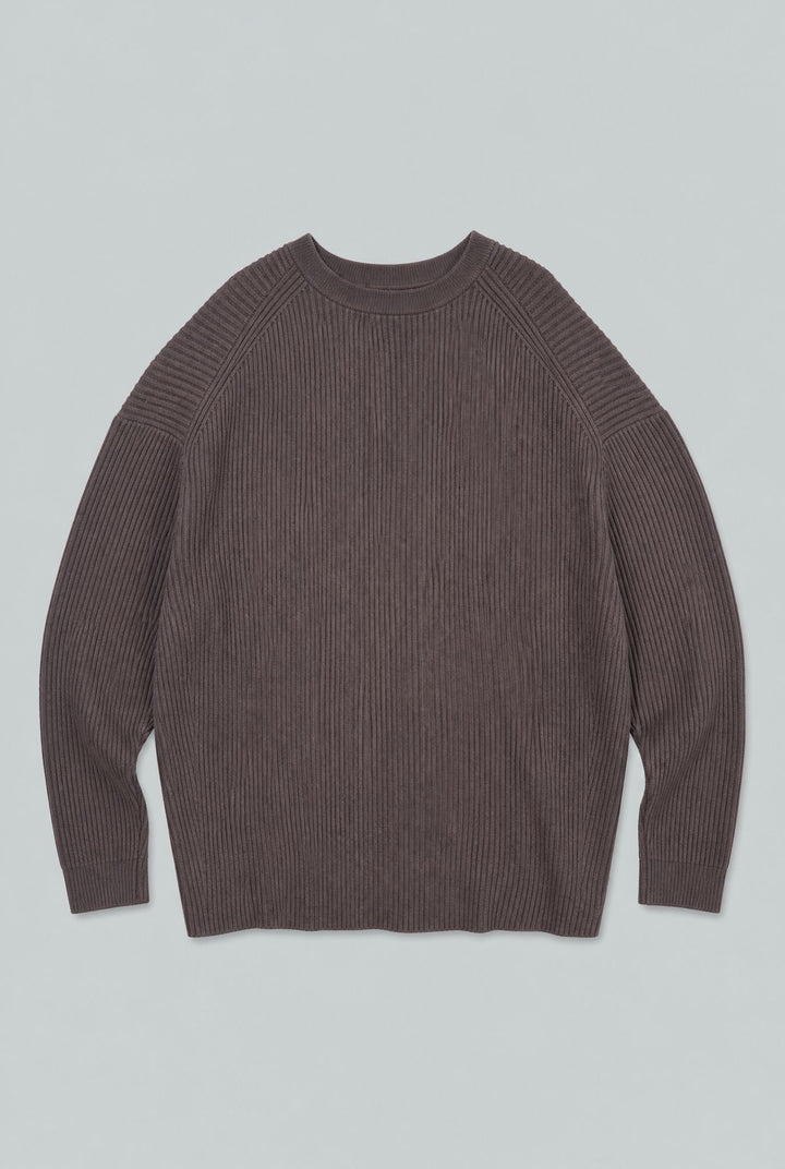 Ribbed Cashmere Blend Cardigan - Chocolate