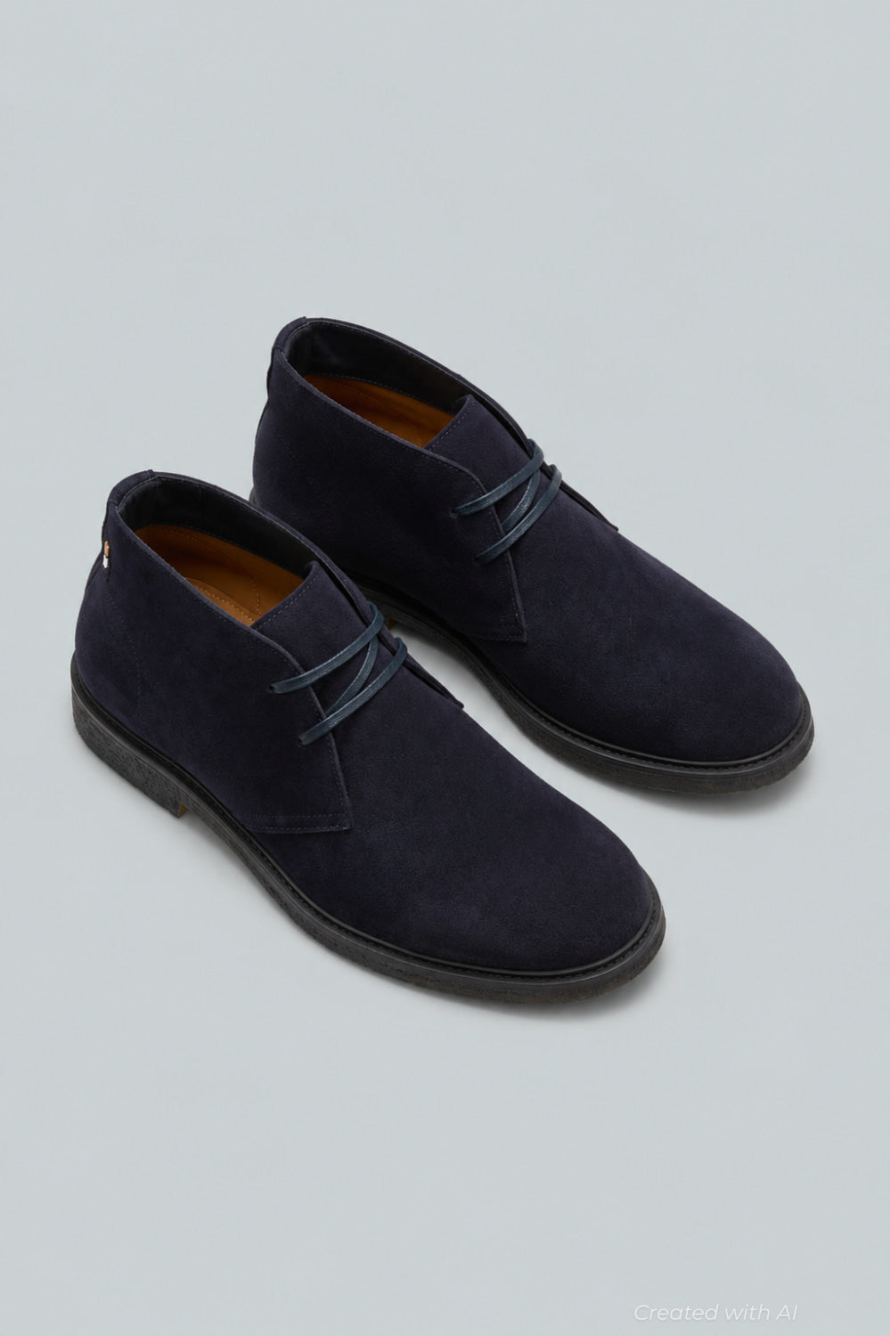 Hugo BOSS Mens Calev Suede Desert Boots - Dark Blue - Boots