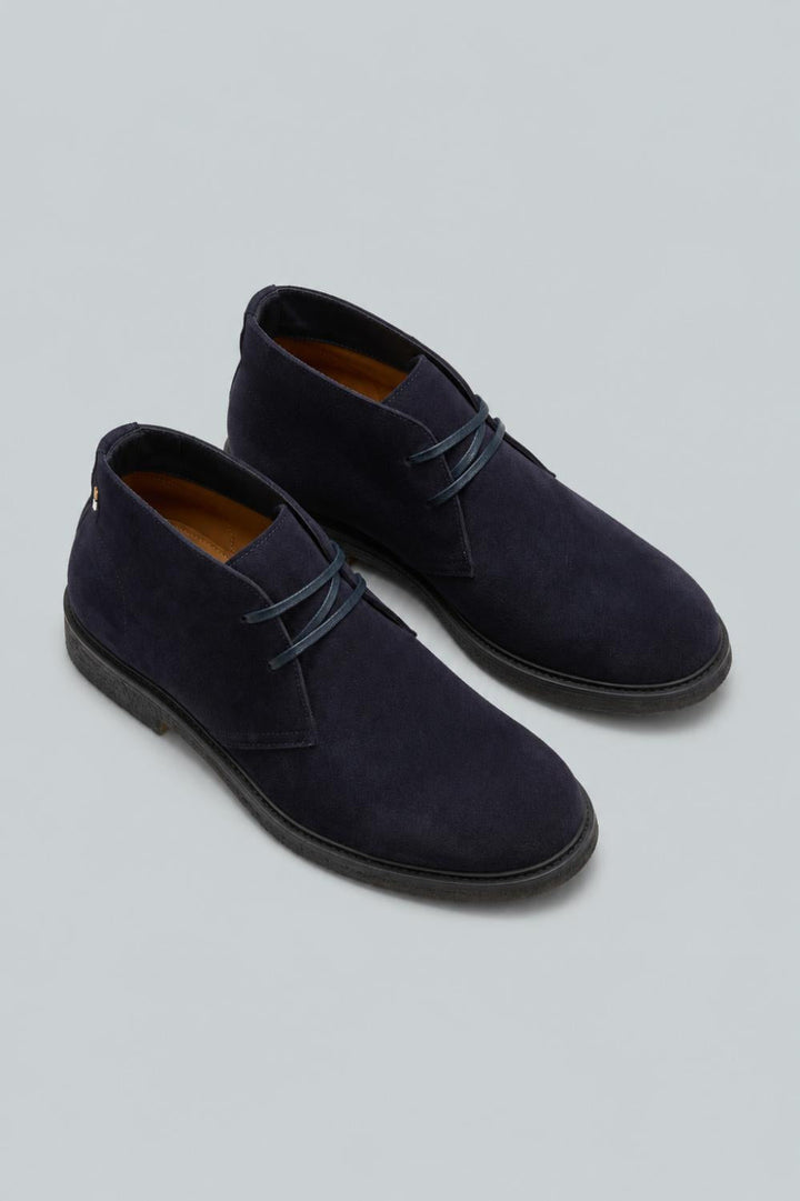 Hugo BOSS Mens Calev Suede Desert Boots - Dark Blue - Boots