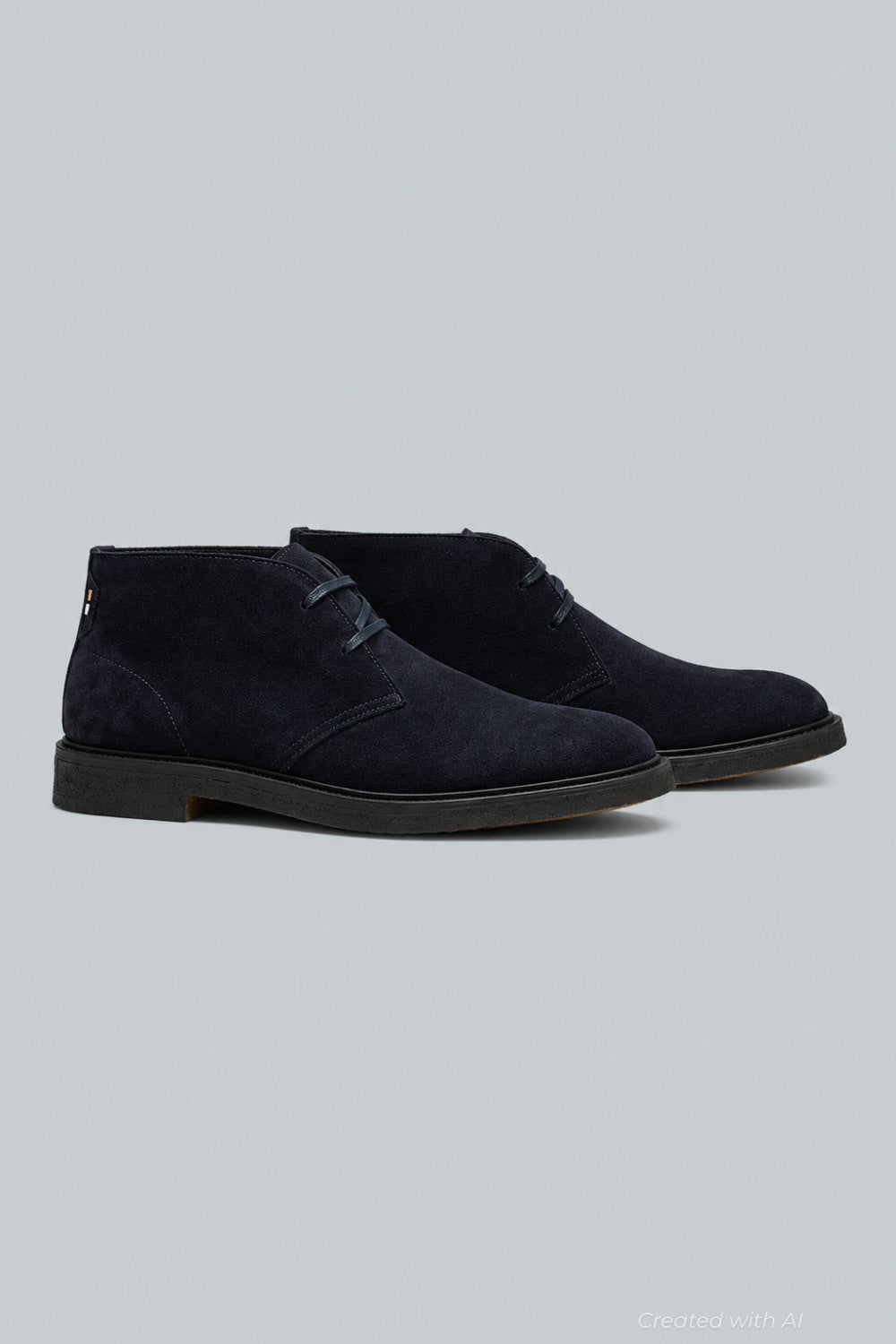 Hugo BOSS Mens Calev Suede Desert Boots - Dark Blue - Boots