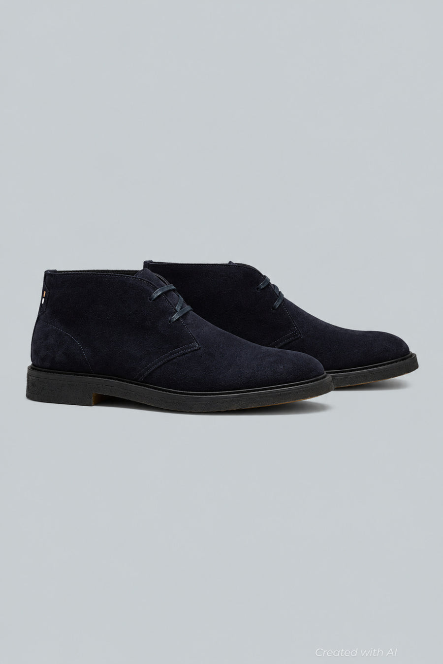 Hugo BOSS Mens Calev Suede Desert Boots - Dark Blue - Boots