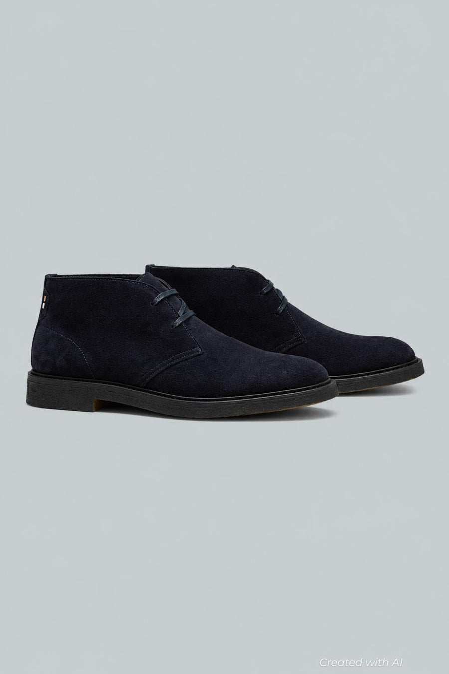 Hugo BOSS Mens Calev Suede Desert Boots - Dark Blue - Boots