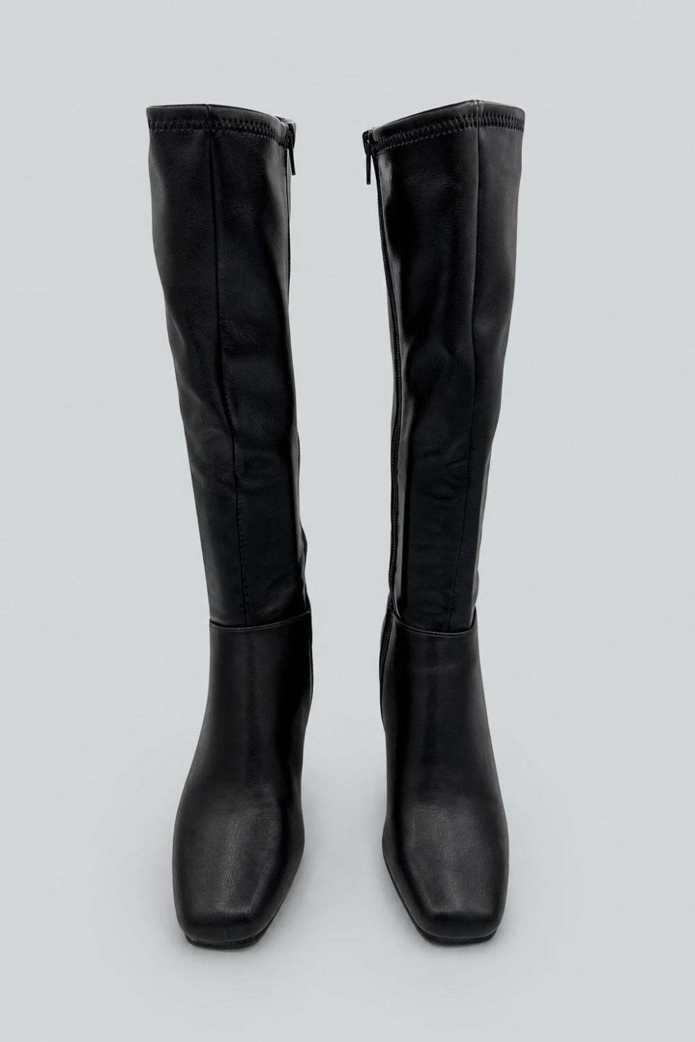 Hunny Square Toe Zippered Boots - Black - 6.0 - Boots