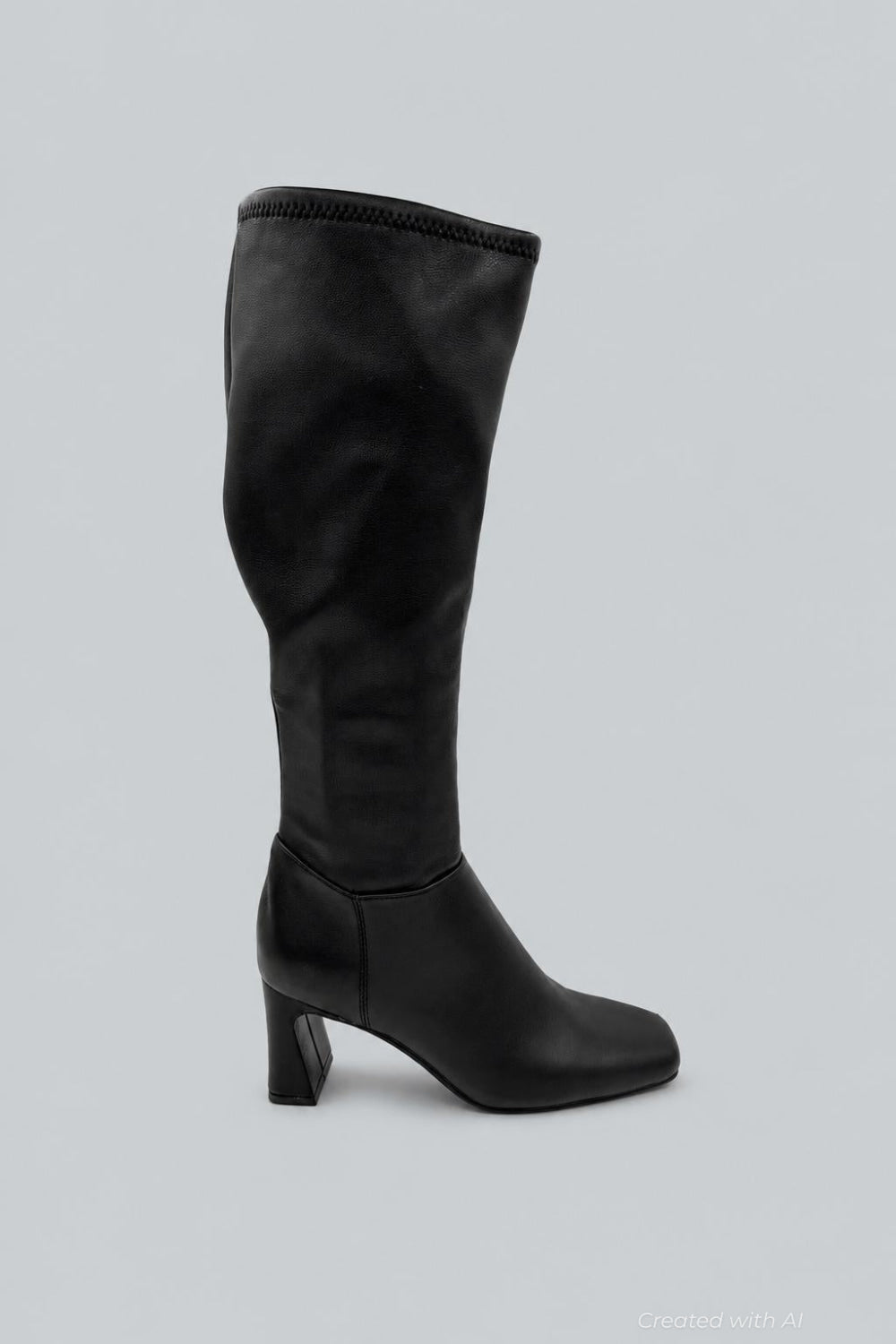 Hunny Square Toe Zippered Boots - Black - 6.0 - Boots