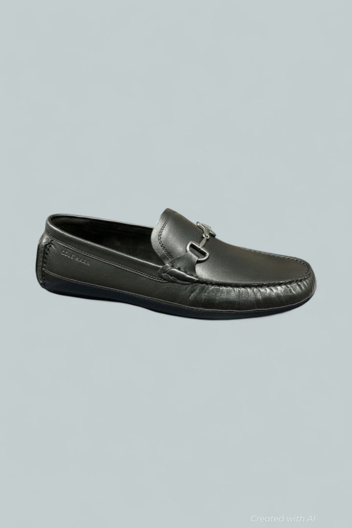 Hutchison Grand Bit Men’s Flat Shoes - Black - 10 D MEDIUM - Loafers
