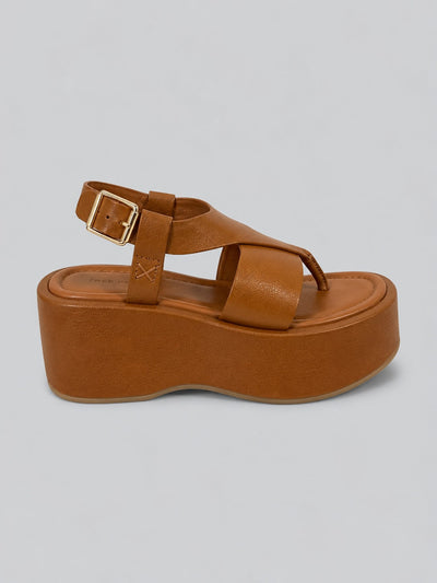 Women's Hold Platform Sandals - Cognac