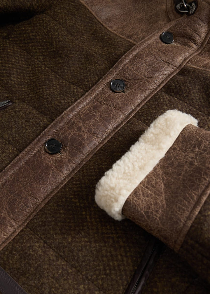 Wool & Shearling Jacket - Grey/Brown
