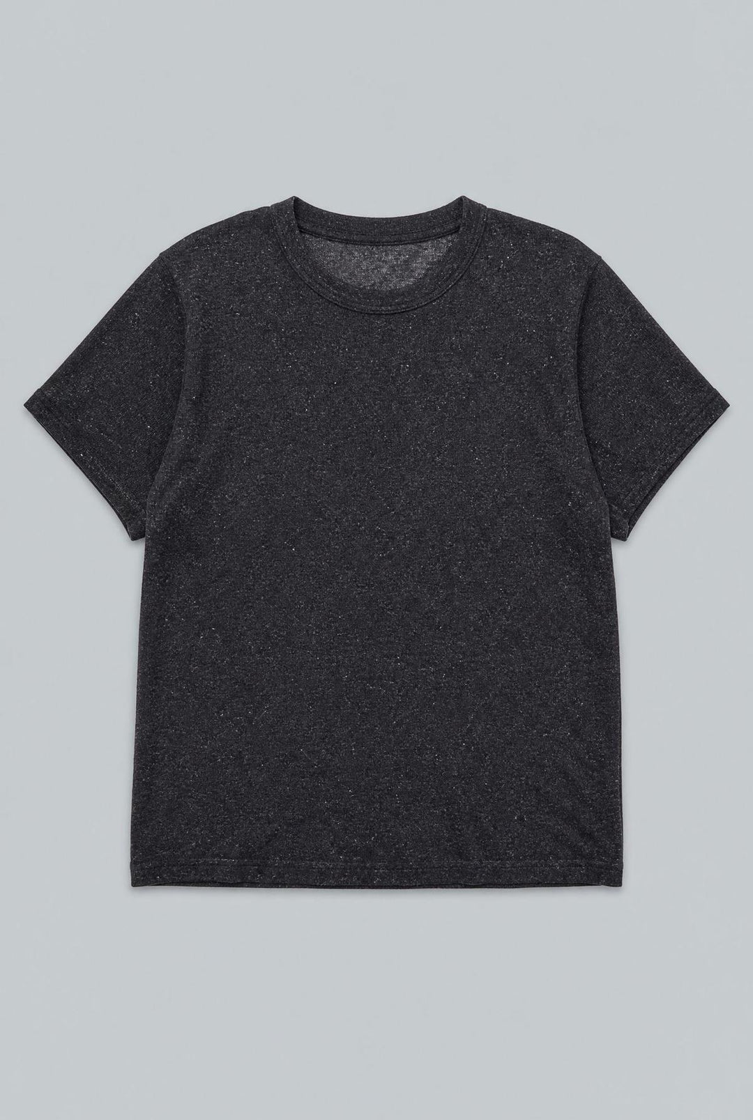Crew Neck Donegal Tee - Charcoal