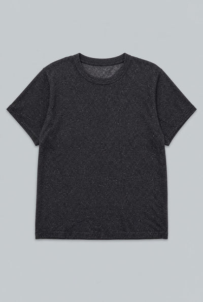 Crew Neck Donegal Tee - Charcoal
