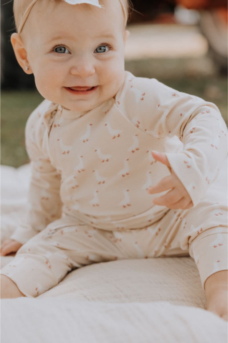Organic Cotton + Modal Playsuit - Geese