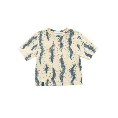 Boxy T-Shirt with All Over Print - Cream