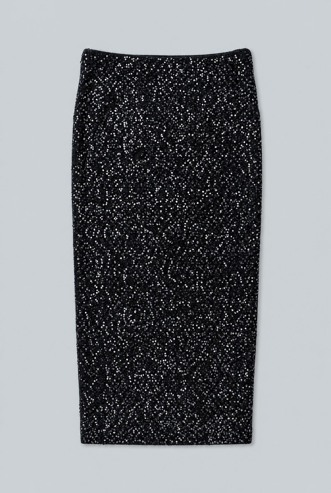 Sequin Embellished Pencil Skirt - Black