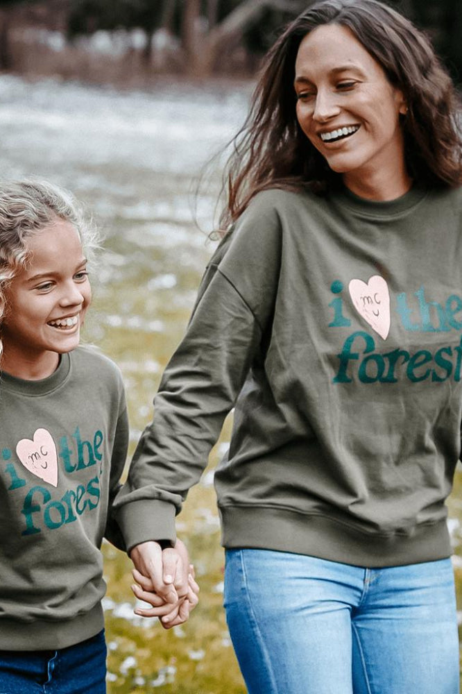 I Love The Forest Adult Sweatshirt - Olive - Sweatshirt