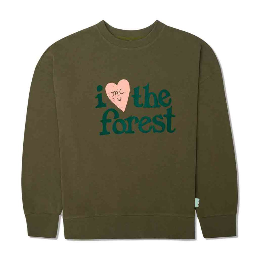 I Love The Forest Adult Sweatshirt - Olive - Sweatshirt
