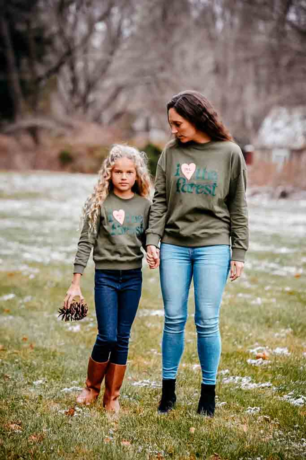 I Love The Forest Adult Sweatshirt - Olive - Sweatshirt