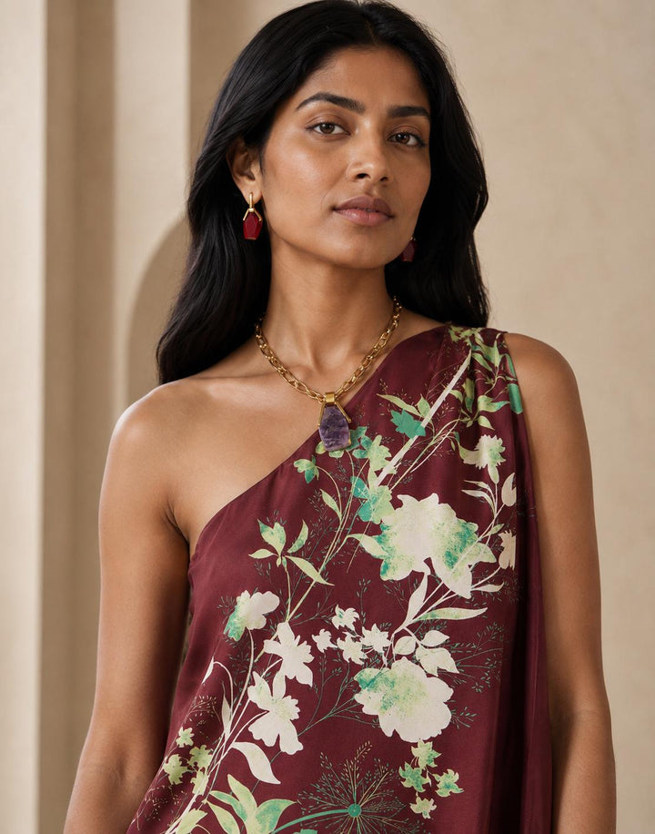 Roy Dress - Woodland Placée Burgundy