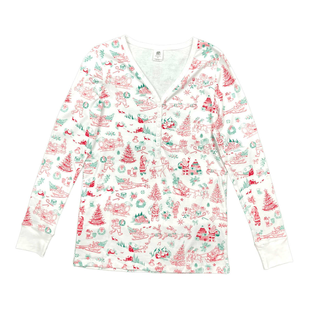 Women's Jogger & Henley Pajama Set - Santa