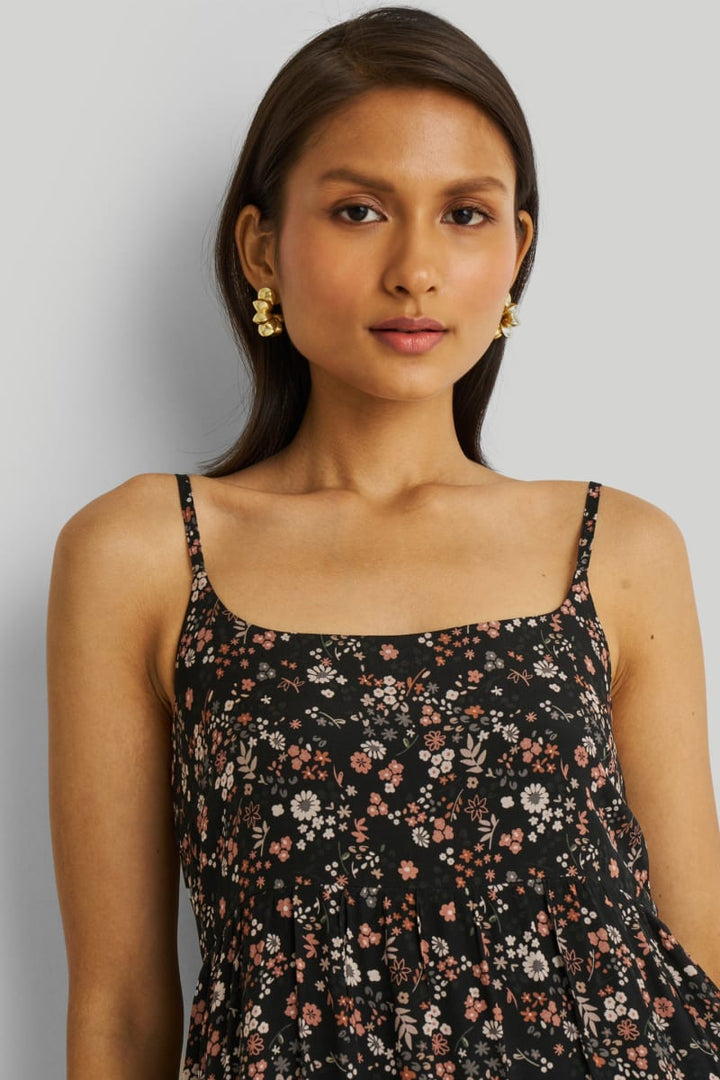 Strappy Tiered Maxi Dress - Wildflower Waltz