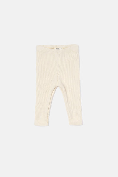 Soft Rib Baby Leggings - Stone