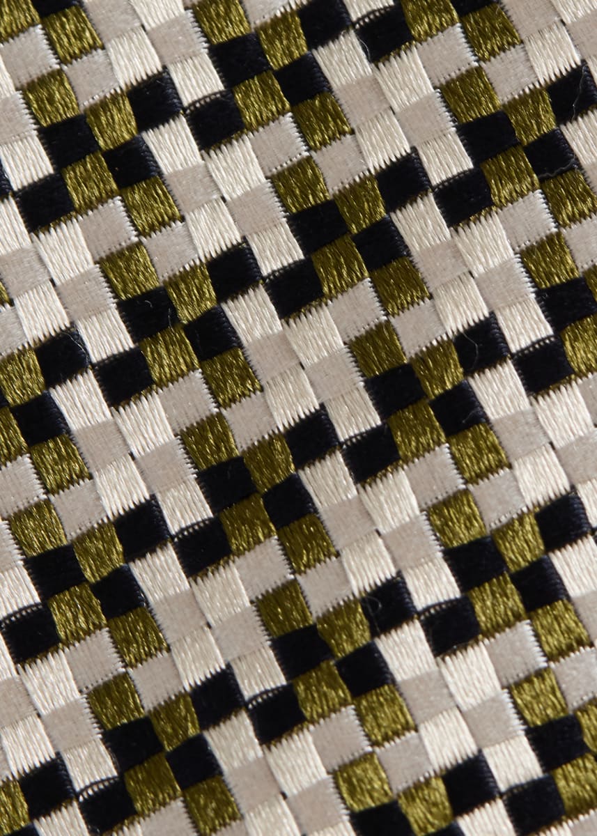 Woven Silk Houndstooth Tie - Green