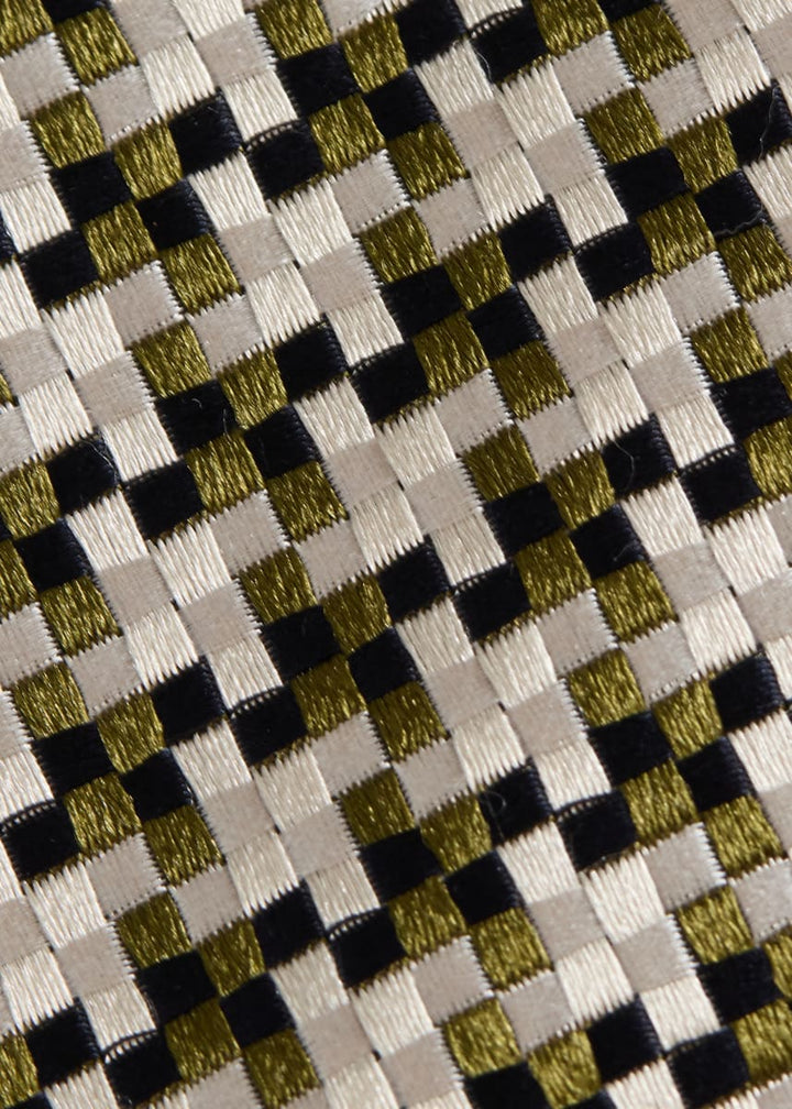 Woven Silk Houndstooth Tie - Green