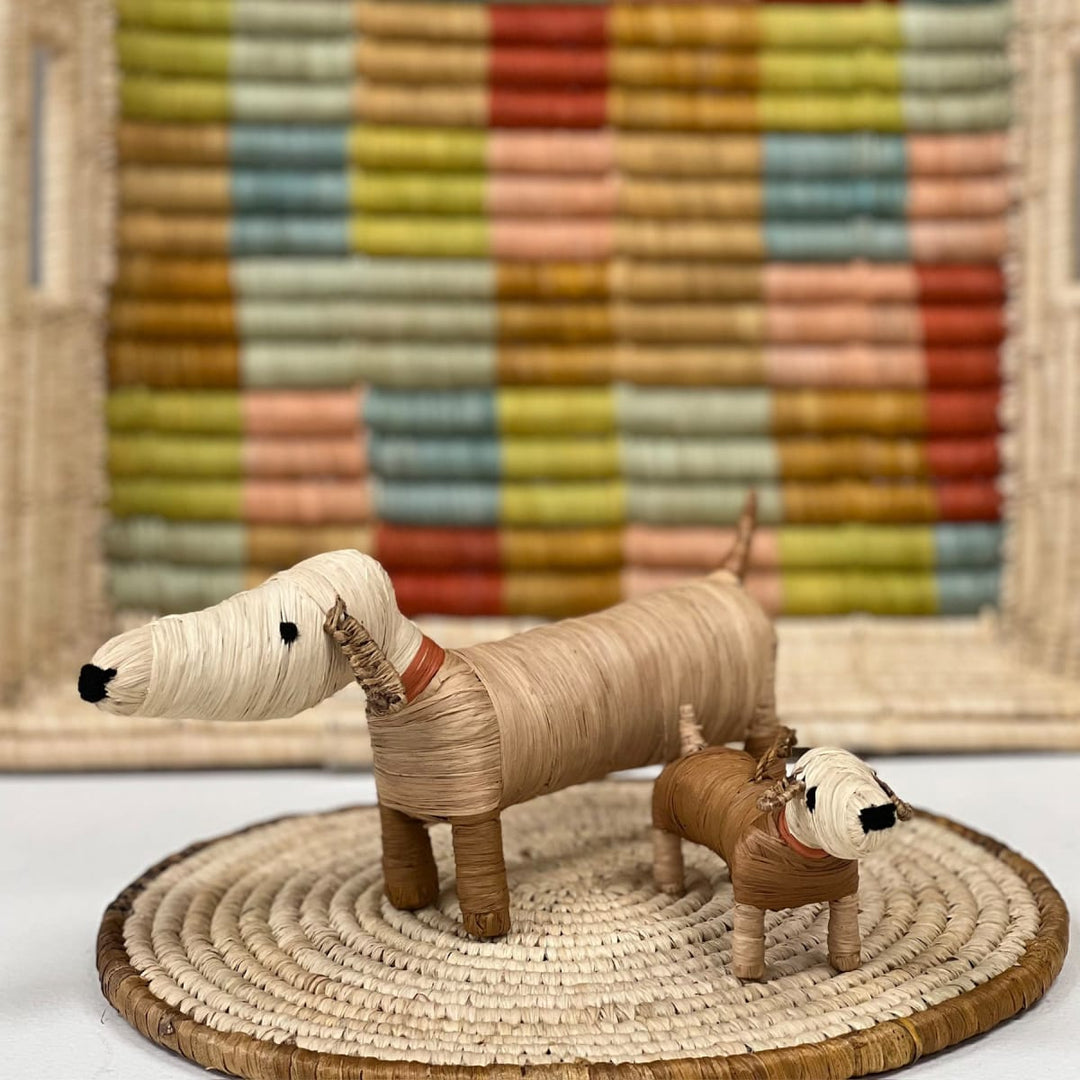 Town Square Figurine 9" - Dachshund & Puppy