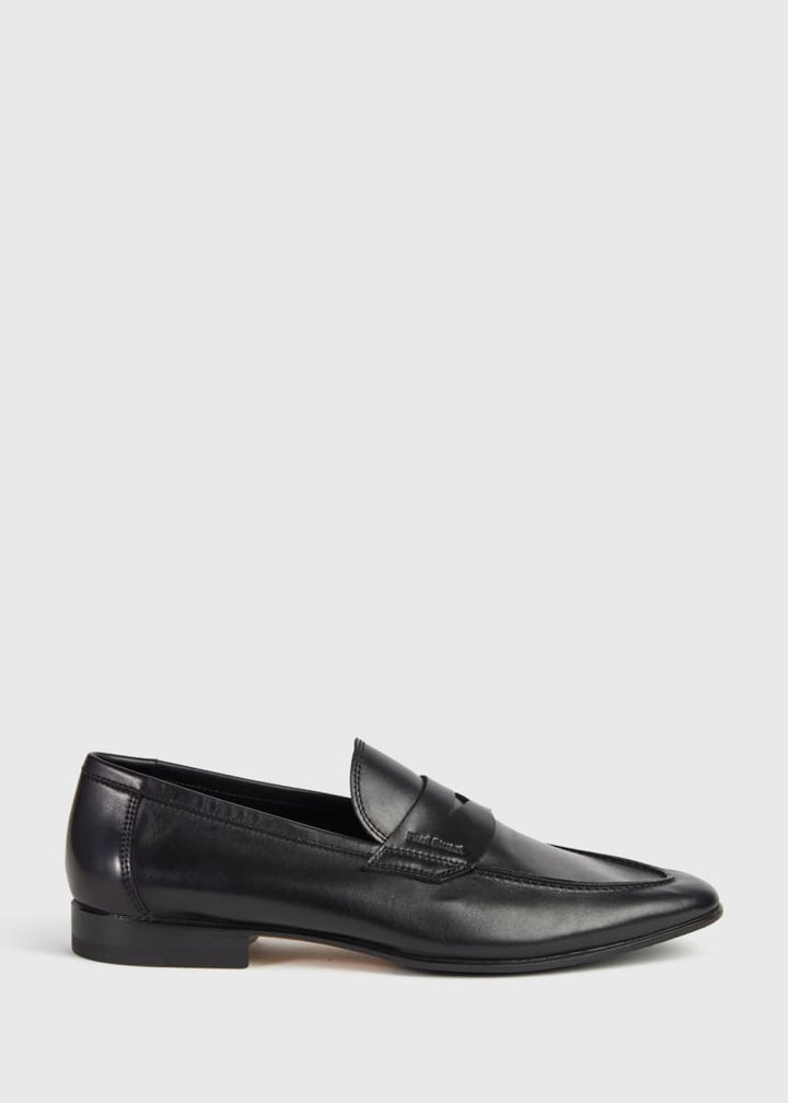 Harlan Leather Penny Loafer - Black Calf