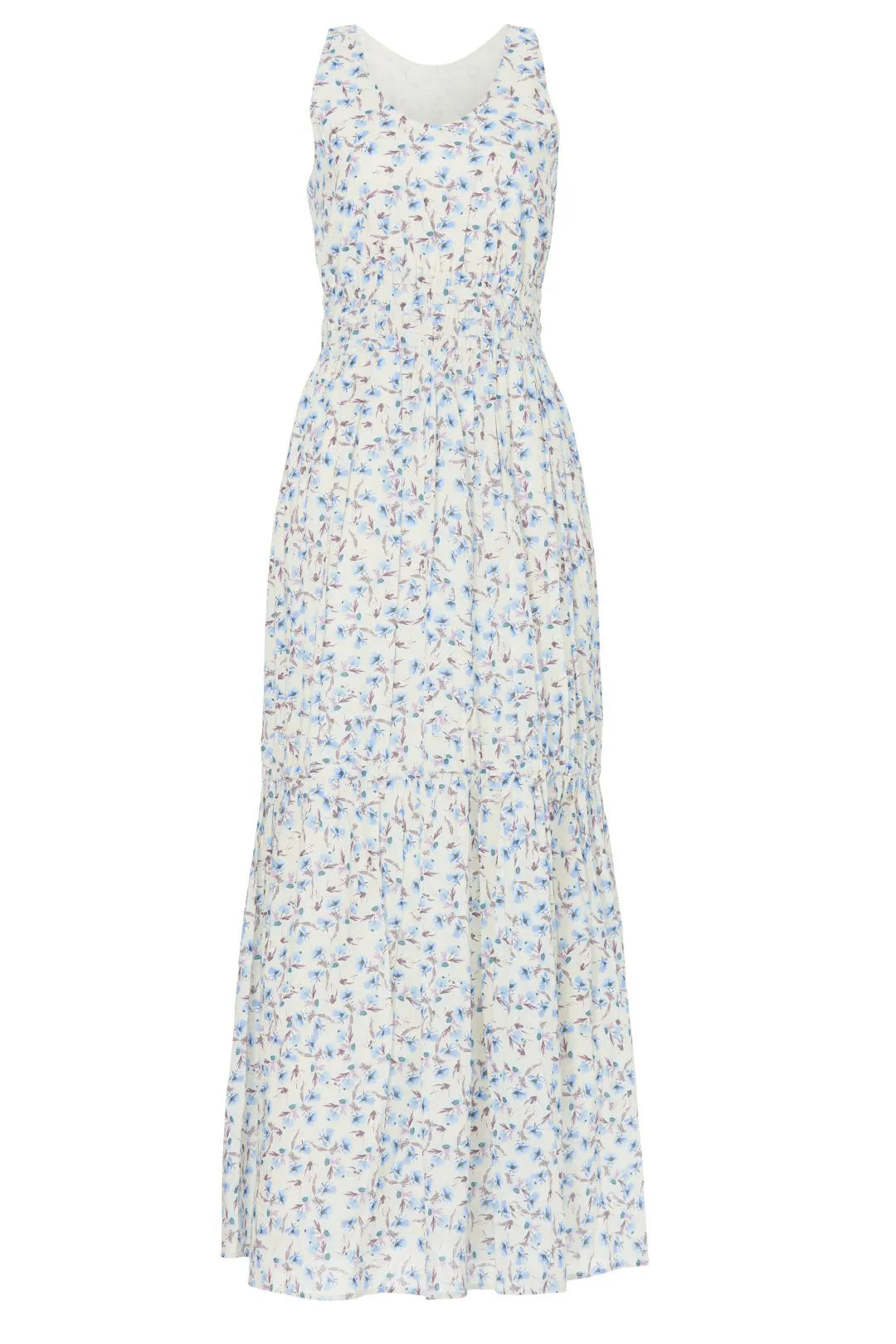 Floral Tiered Maxi Dress - Cream Multi