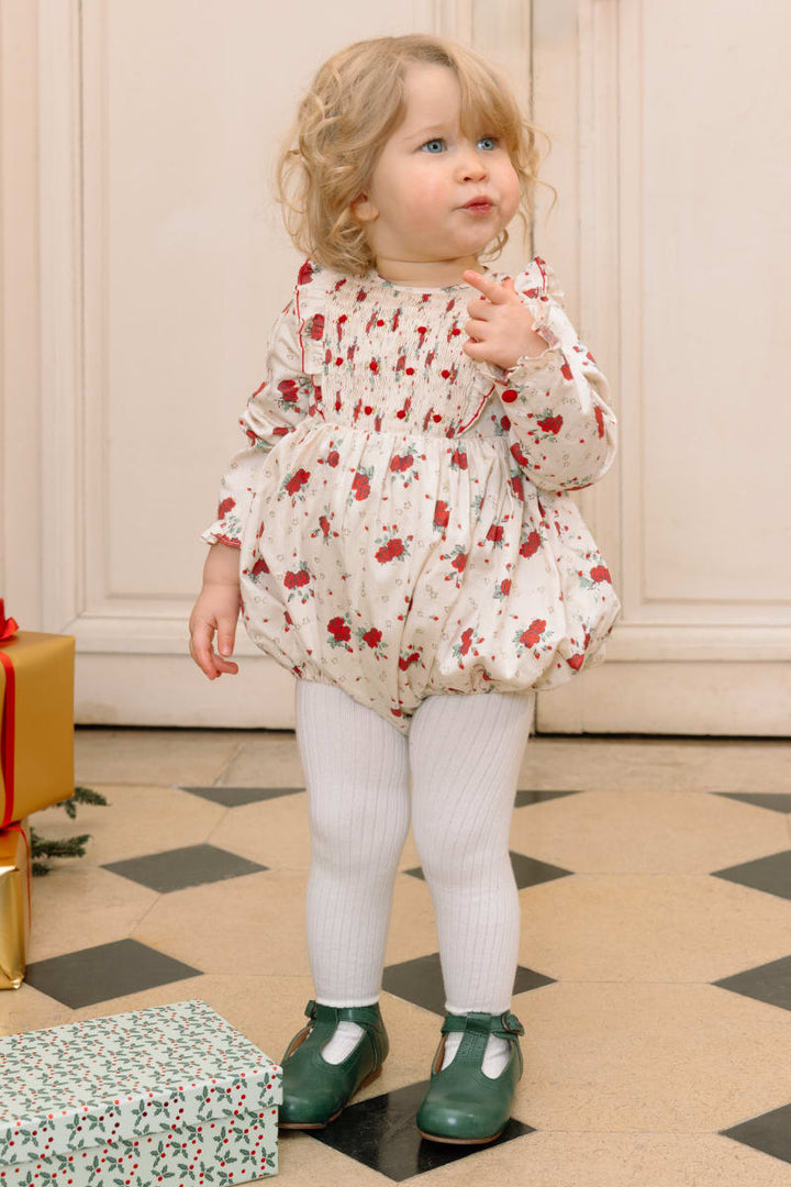 Anastasia Christmas Baby Set - Floral/White/Red