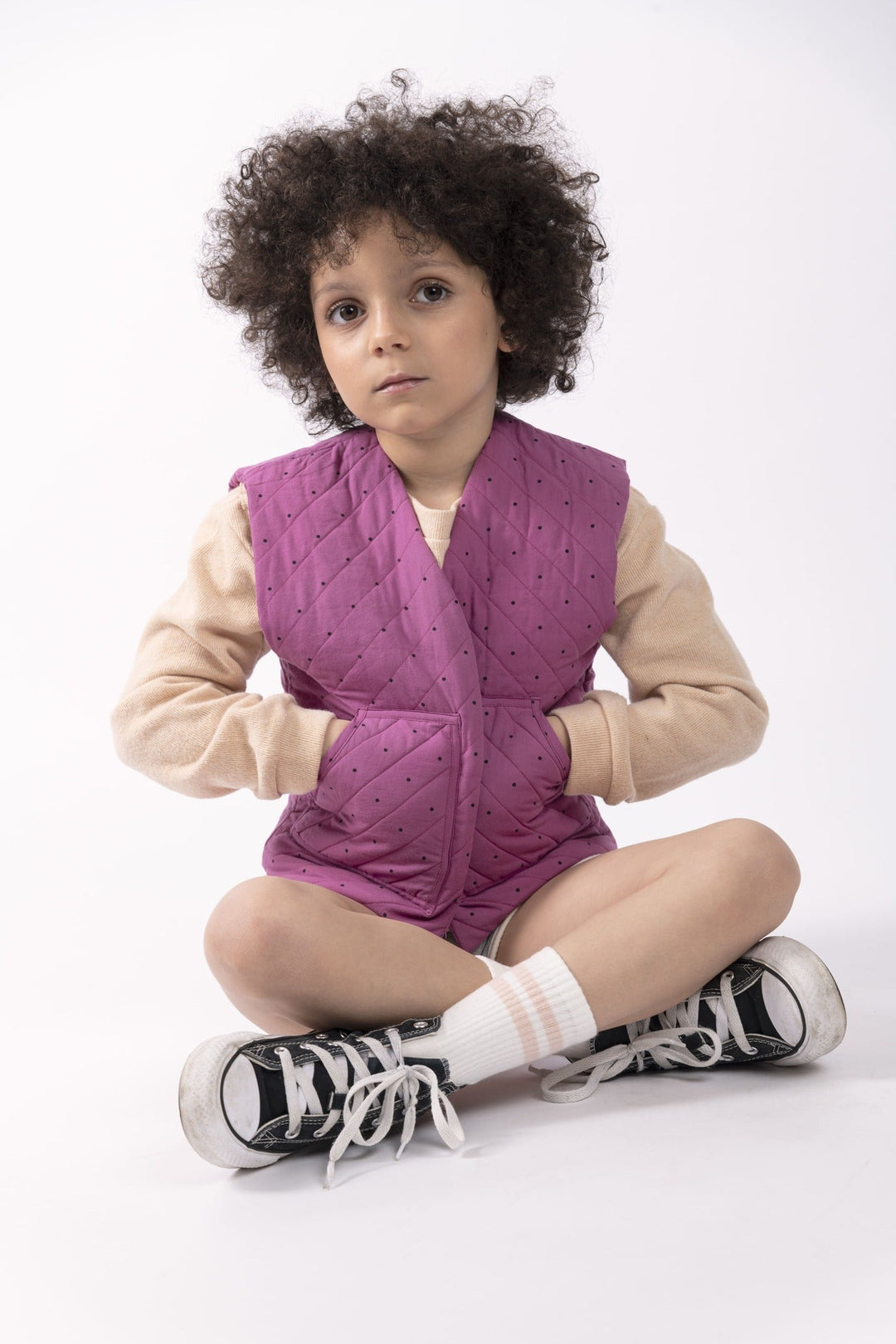 Sleeveless Kids Vest - Blueberry Patchwork