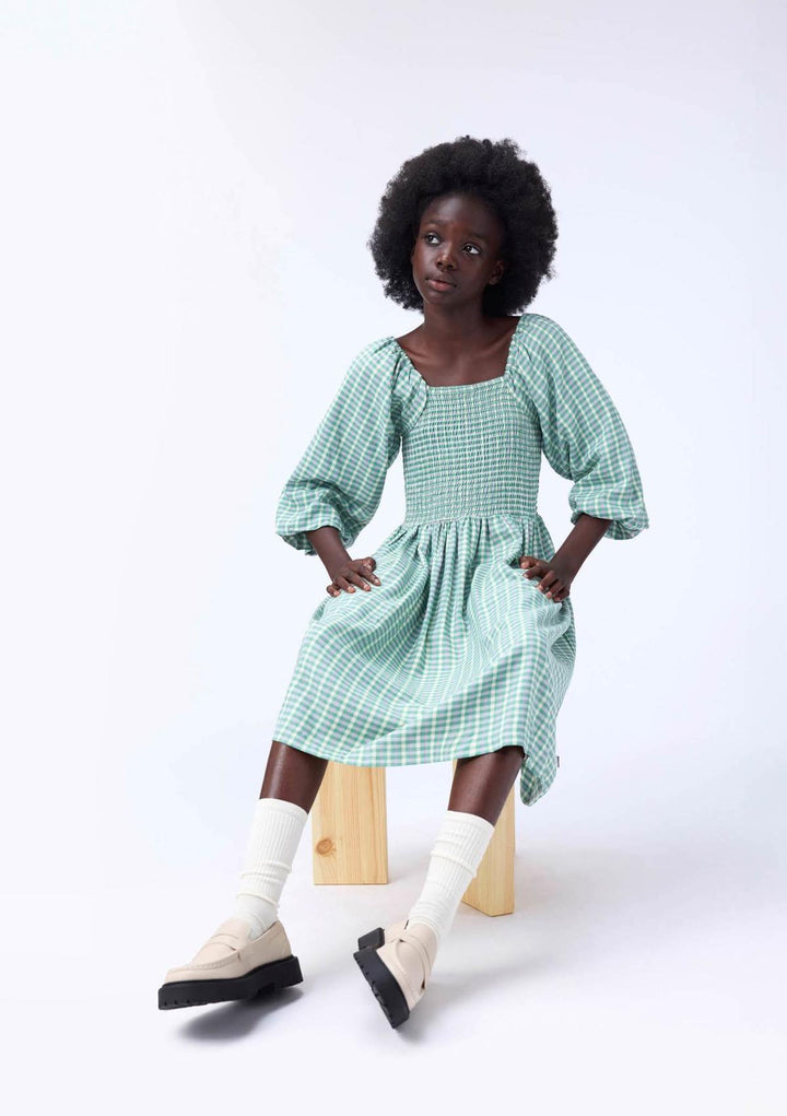 Cherisa Dress Short Sleeve - Menthe Gingham