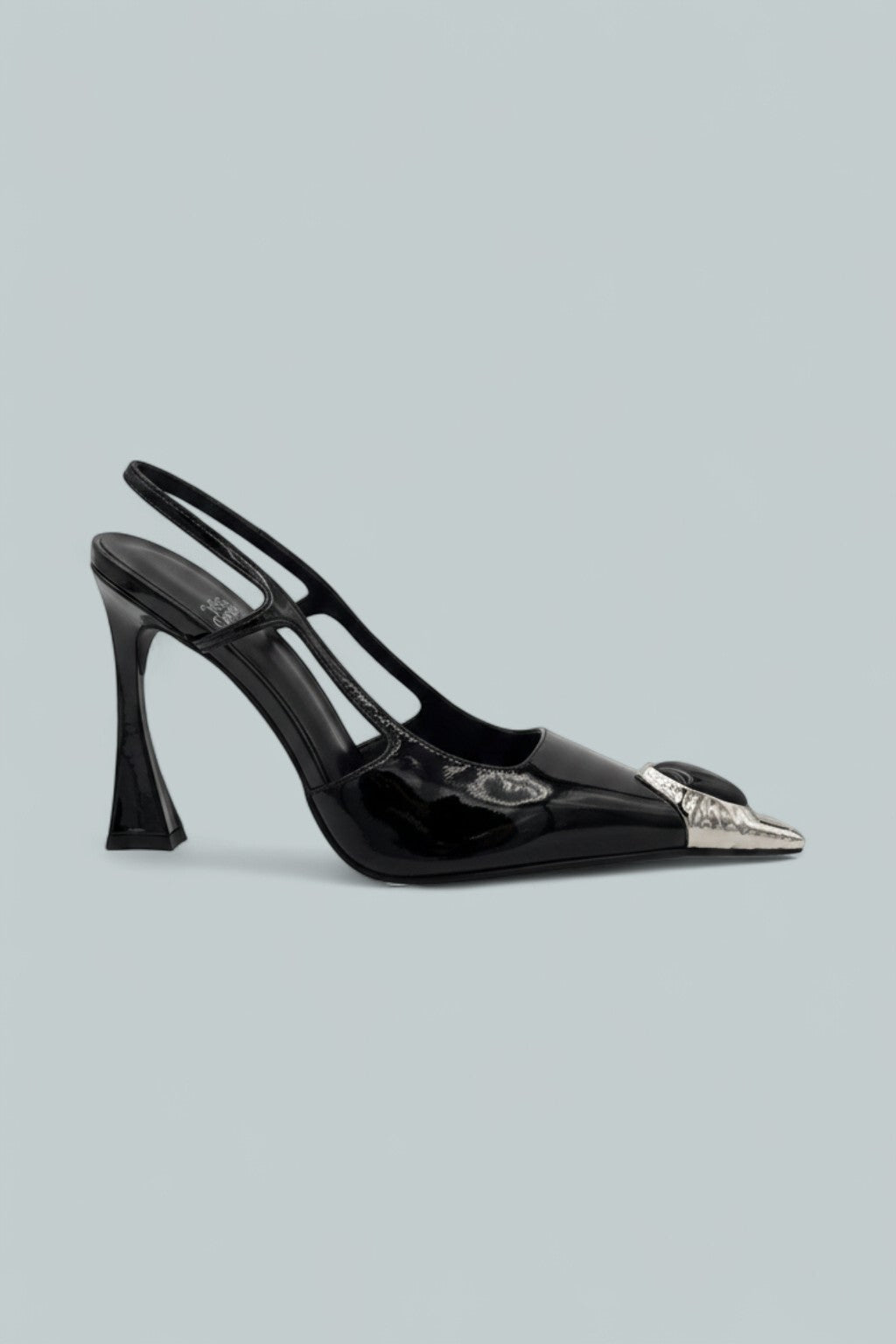Women's Sorcerer Novelty Slingback Pumps - Black Patent Silver Black