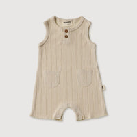 Rib Baby Romper - Bone