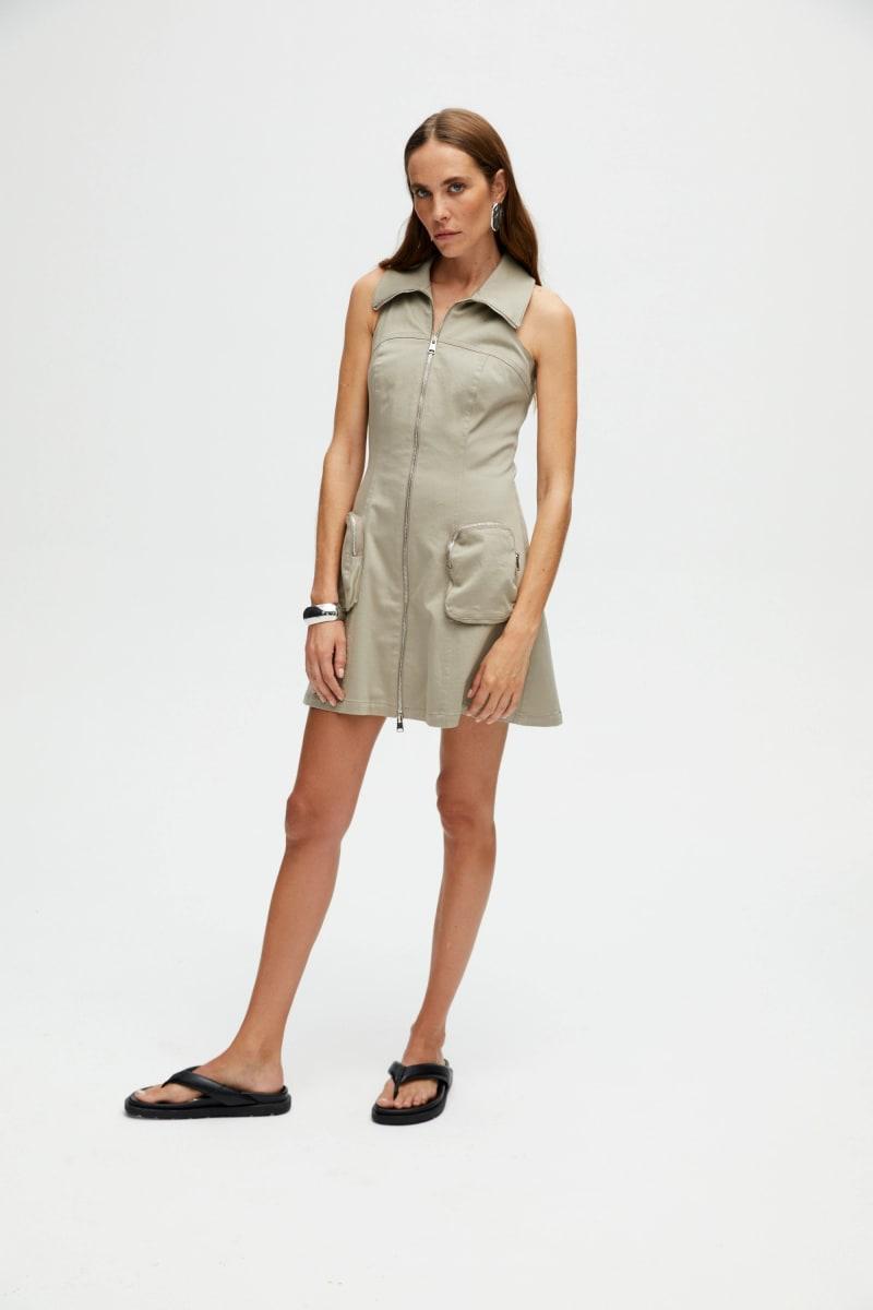Mini Dress with Pockets - Mink
