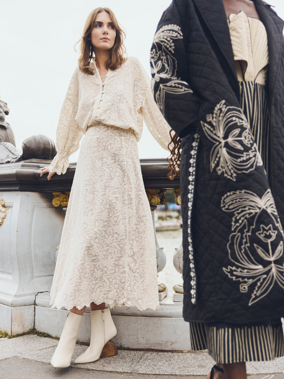 Bellissima Buttondown - Ivory Crochet Lace