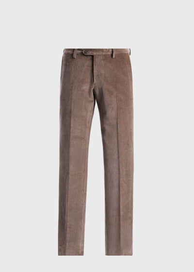 Suede Trimmed Corduroy Trouser - Taupe