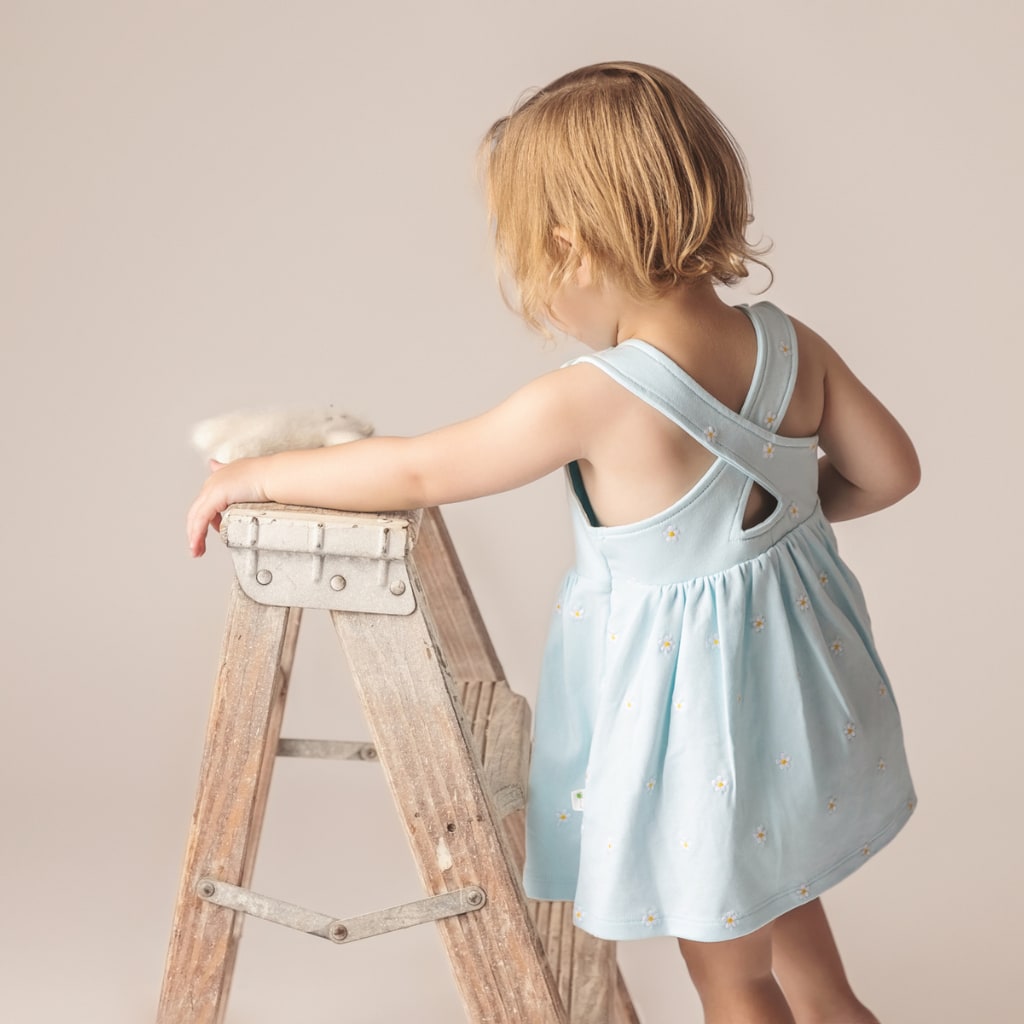 Flower Power Dress - Cornflower Blue