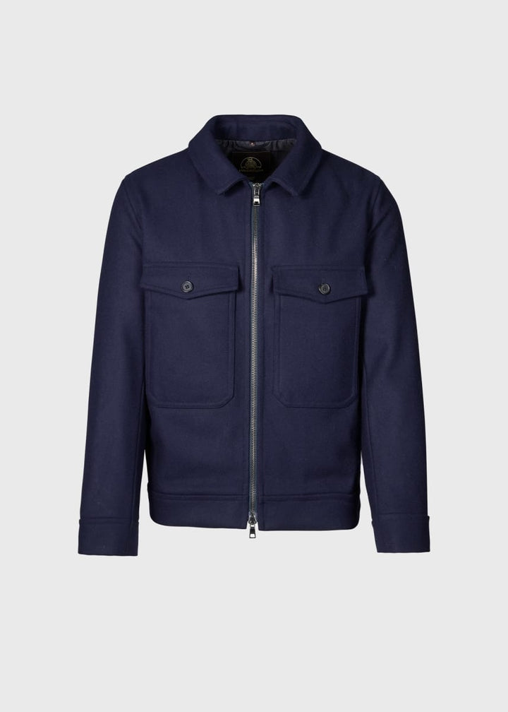 Wool Zip Jacket - Navy
